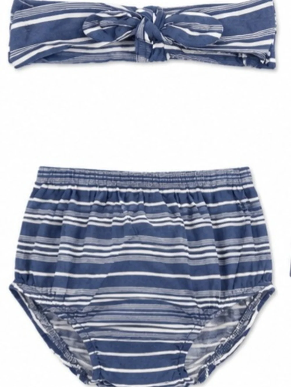 Carter's Baby Girls 3-Piece Blue & White Stripe Outfit Set w/ Headband & Bloomer